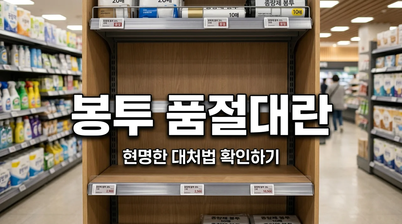종량제 봉투 품절 사태, 편의점과 마트에서 없으면 어떻게 해야 할까요?