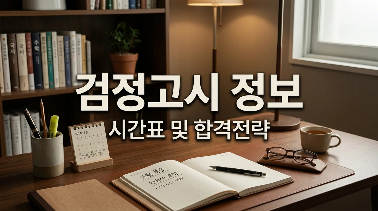 2026 검정고시시간표 및 준비물 완벽 가이드 (초졸 중졸 고졸 시험 일정)
