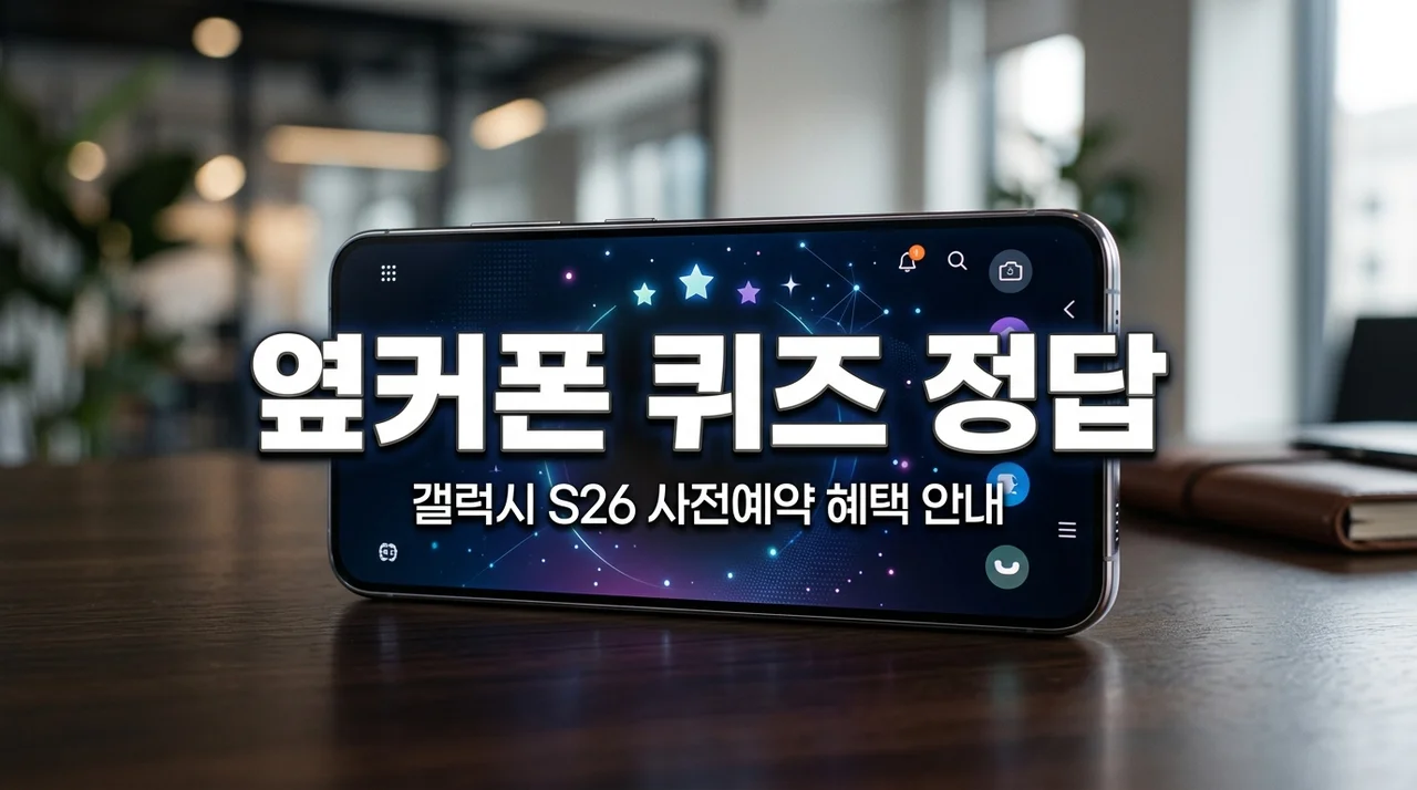 옆커폰 퀴즈 정답 확인하고 갤럭시 S26 사전예약 혜택과 성지 시세표 챙기기