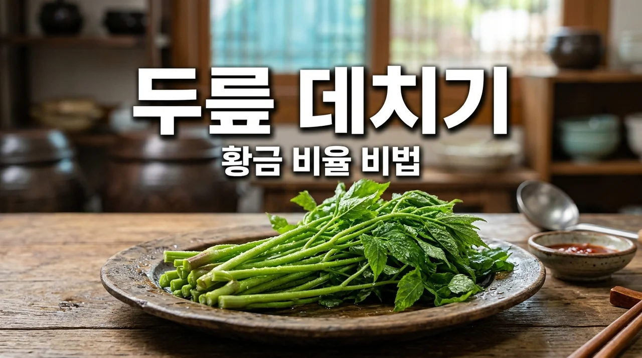 봄나물의 제왕 두릎 데치기, 완벽한 황금 비율 공개 (쓴맛 제거 꿀팁)