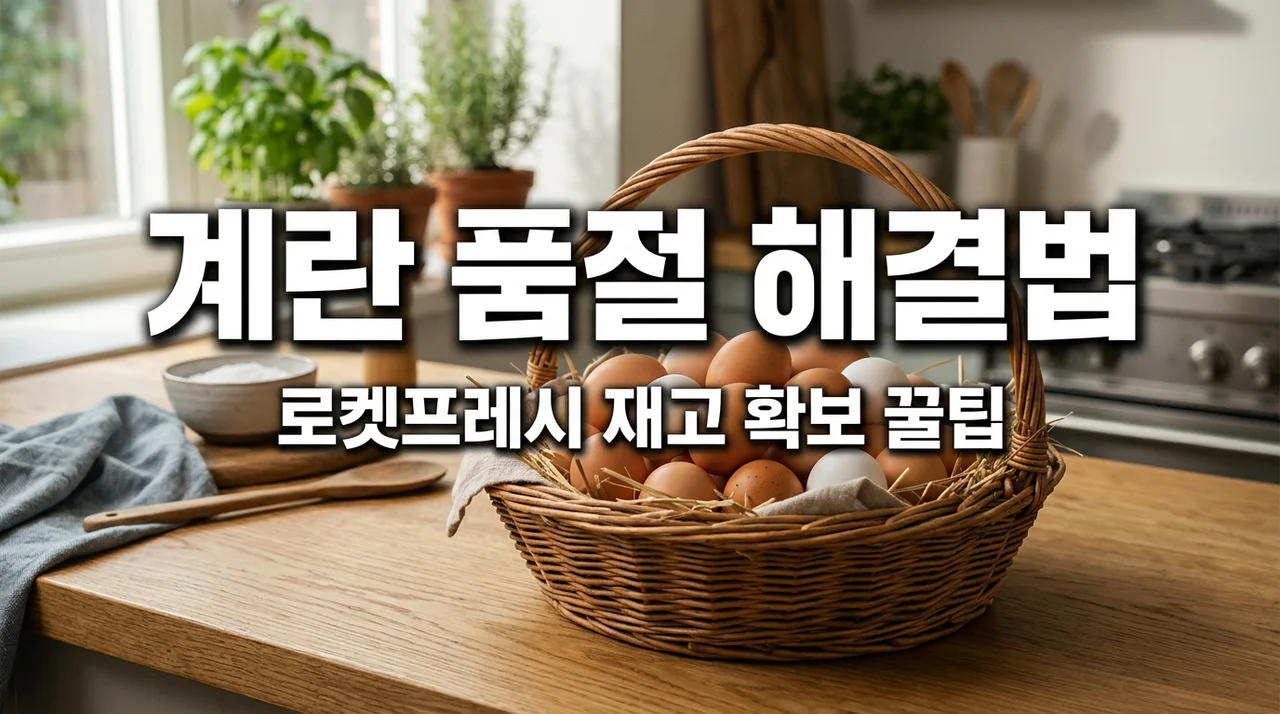 [쿠팡 계란 품절] 로켓프레시 재고 확보 꿀팁과 1알 300원대 가성비 대안
