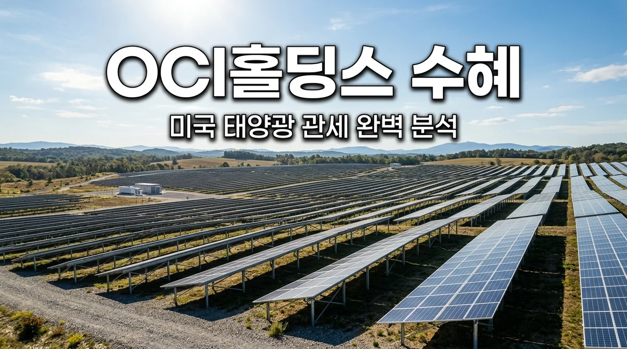 OCI홀딩스 태양광 관세 수혜 핵심 정리! 미국 동남아 제재의 최대 수혜주인 이유