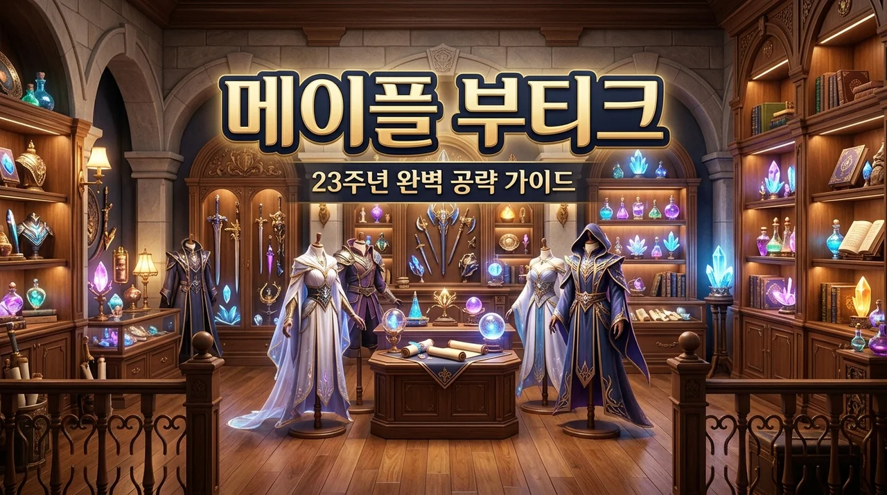 메이플 부티크 23주년 보상 및 티켓 획득 공략 (완벽 가이드)
