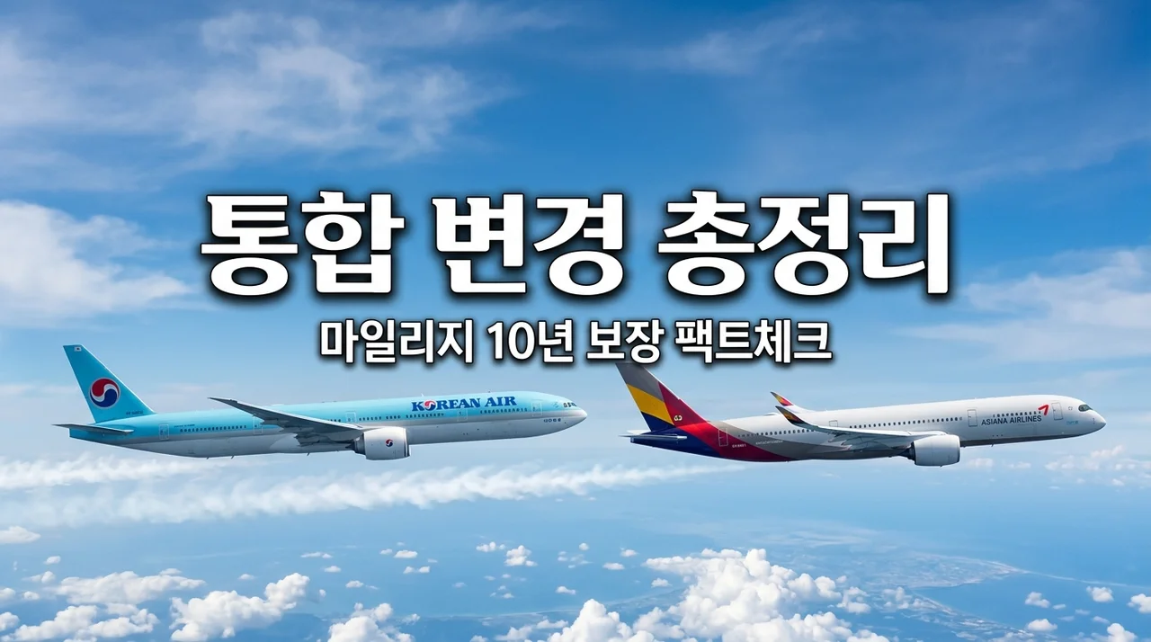대한항공 아시아나 통합 변경점 총정리 마일리지 1:1 비율과 10년 보장