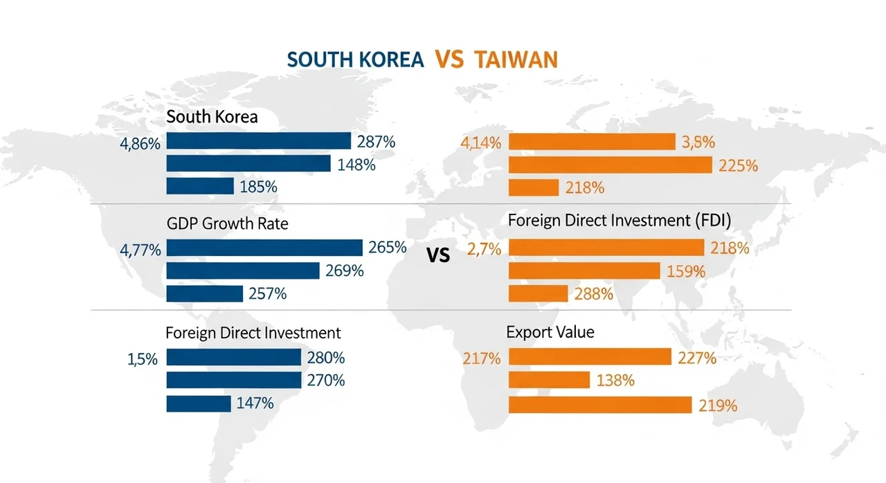 데이터로 보는 한국 vs 대만 경제 지표 비교