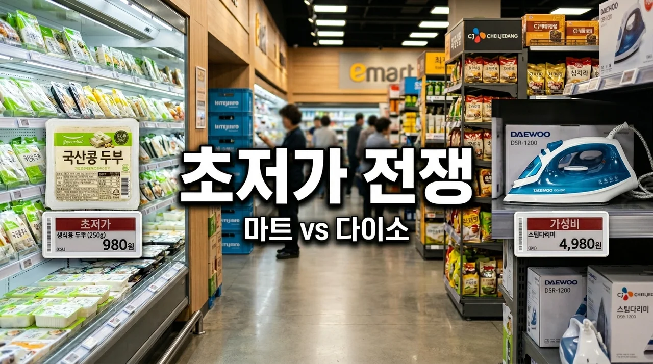 두부 980원 다리미 4980원? 마트 초저가 전쟁 다이소 잡을까?