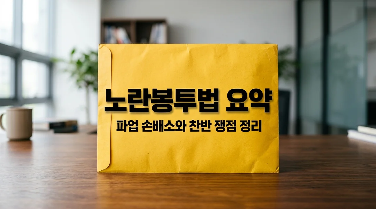 노란봉투법 뜻과 찬반 쟁점 완벽 정리 | 파업 손해배상 핵심 요약