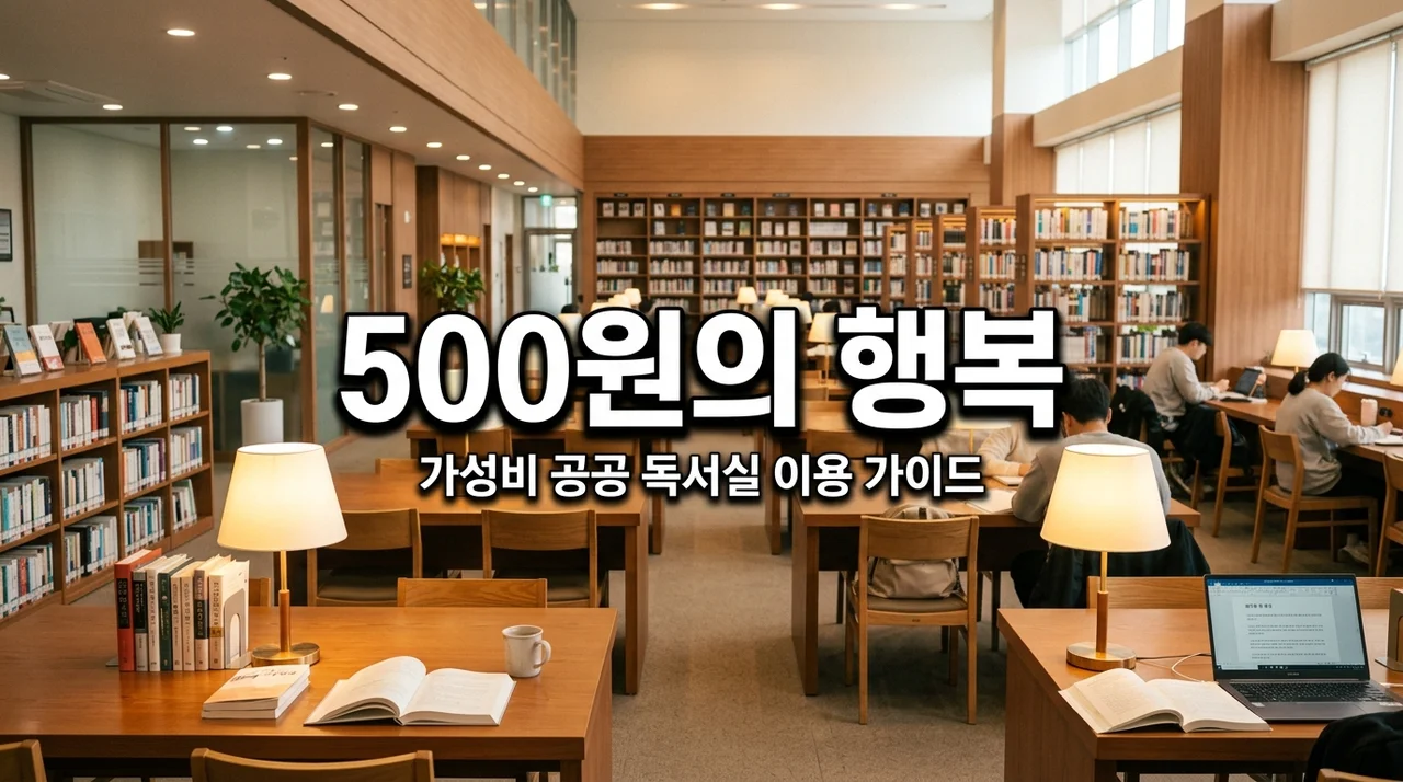 하루 500원 공공 독서실 위치 예약 이용방법 완벽 가이드