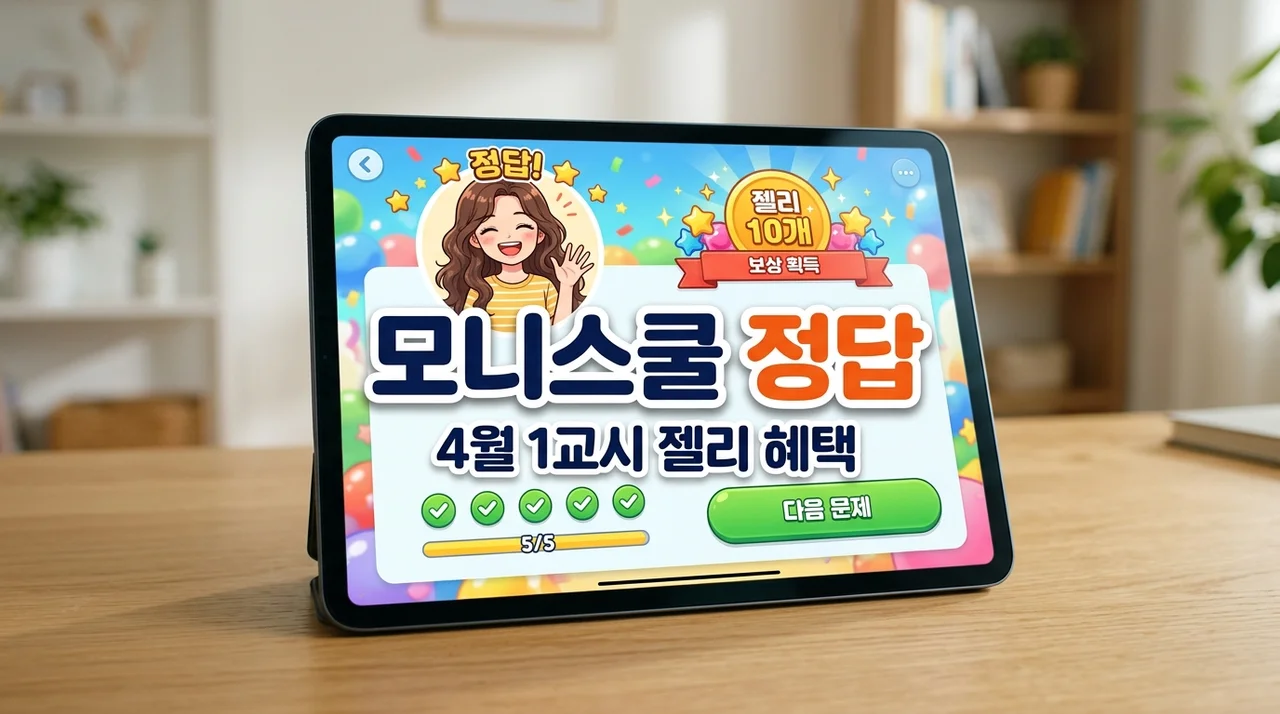 모니스쿨 정답 4월 1교시 공개! 주택연금 퀴즈 풀고 젤리 받는 법