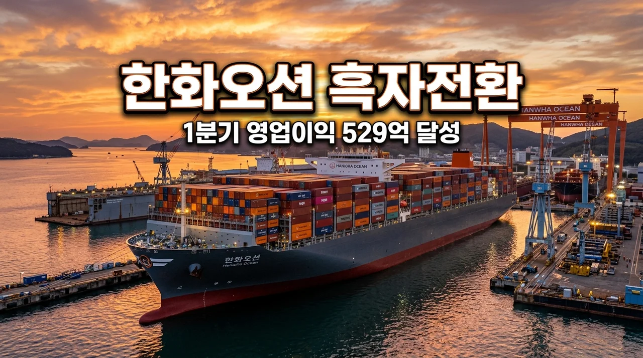 한화오션 1분기 영업이익 529억 어닝 서프라이즈! 흑자 전환 비결과 전망