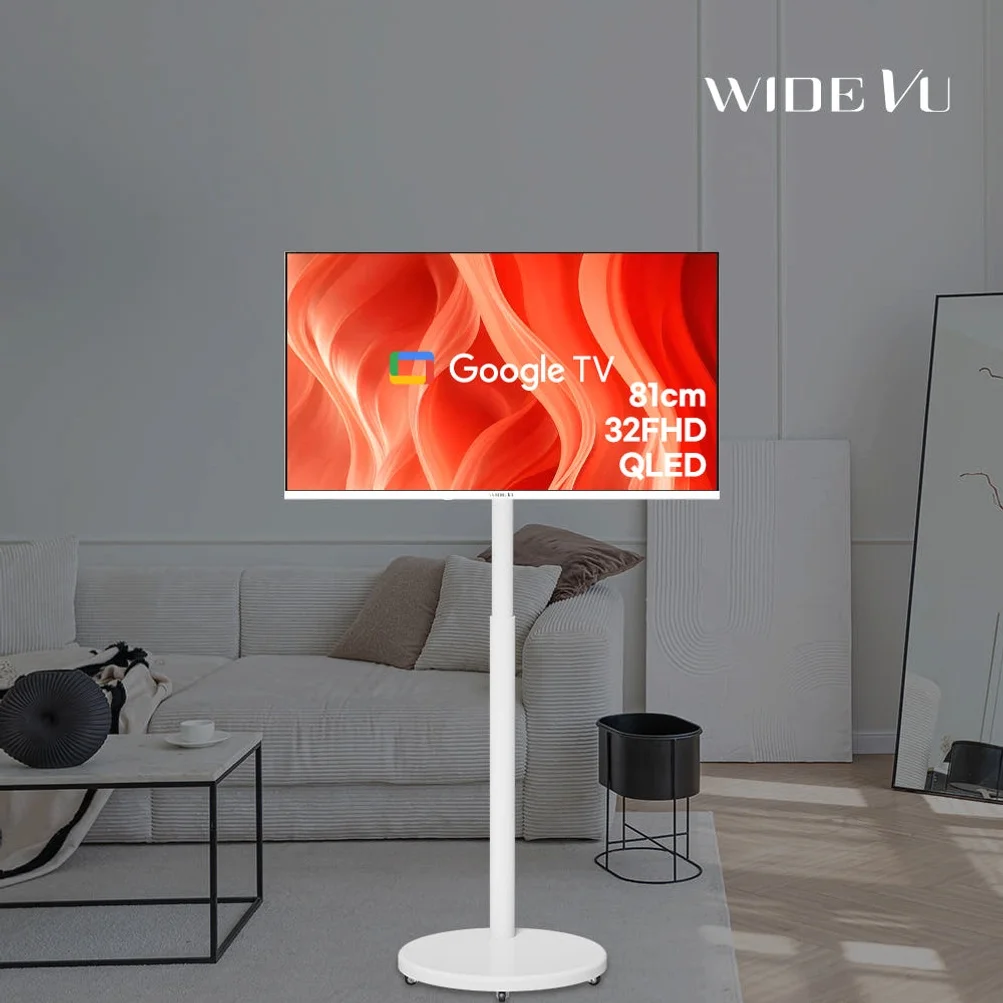 와이드무빙뷰 화이트에디션 삼탠바이미V3 셋트 QLED 81cm(32인치) FHD 스마트 이동식 TV 유압식 높이조절 중소바이미 자가설치 상세 이미지 3