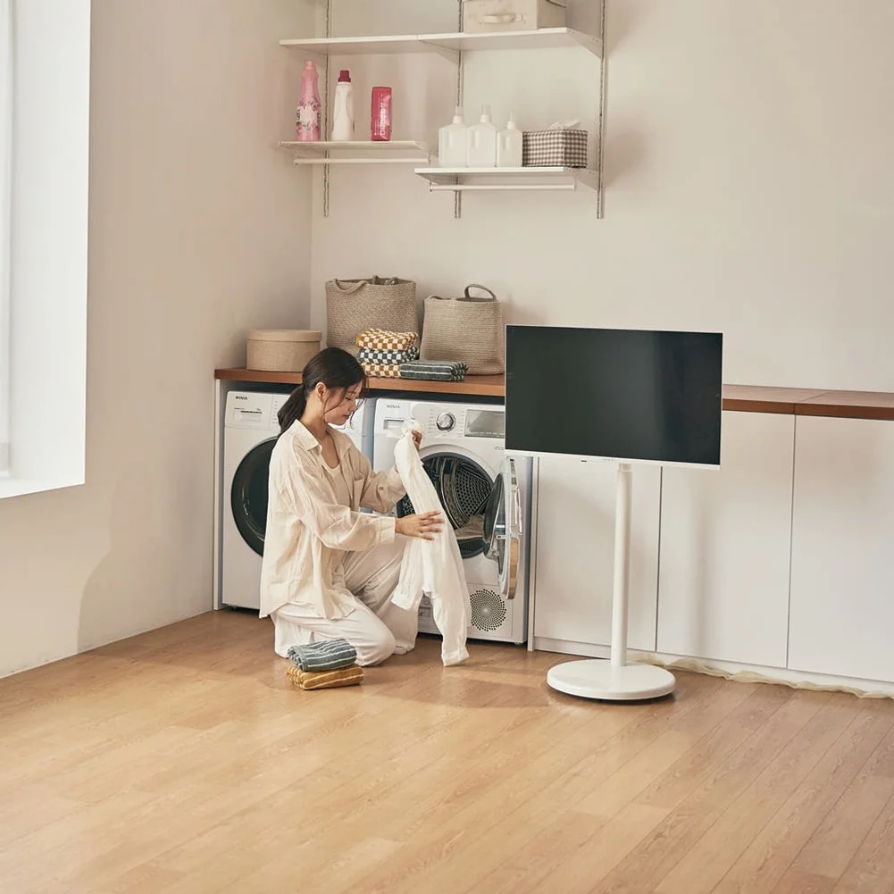 와이드무빙뷰 화이트에디션 삼탠바이미V3 셋트 QLED 81cm(32인치) FHD 스마트 이동식 TV 유압식 높이조절 중소바이미 자가설치 상세 이미지 4
