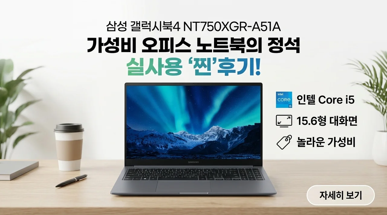 가성비 끝판왕 삼성 갤럭시북4 NT750XGR-A51A 사무용 노트북 리얼 후기