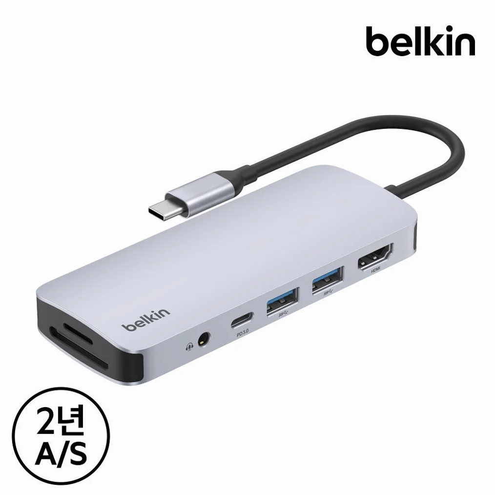 벨킨 7in1 USB-C타입 멀티 허브 AVC009bt 맥북 에어 프로 M5 갤럭시북6 아이패드 윈도우 노트북 호환 상세 이미지 4