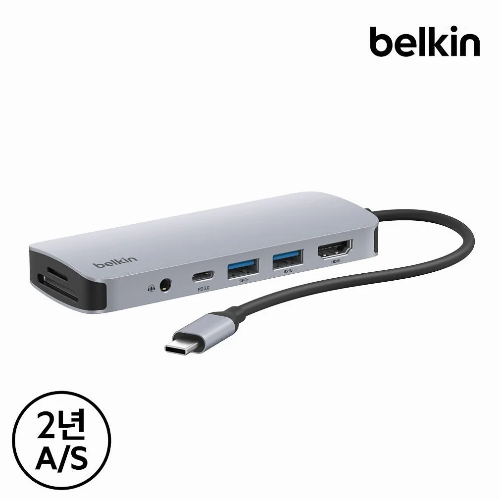 벨킨 7in1 USB-C타입 멀티 허브 AVC009bt 맥북 에어 프로 M5 갤럭시북6 아이패드 윈도우 노트북 호환 상세 이미지 5