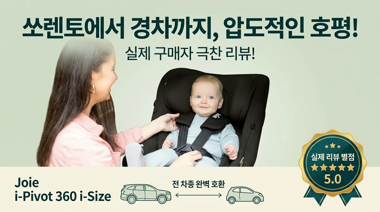 조이 아이피벗 360 i-Size 회전형 카시트, 쏘렌토부터 경차까지 실사용 대만족 후기