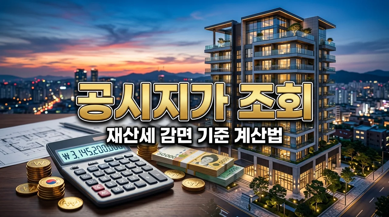 아파트 공시지가 조회 방법 및 2026년 재산세 감면 기준 계산 가이드