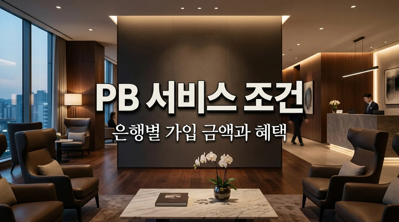 종합자산관리 PB 서비스 가입 조건: 은행별 최소 금액 및 혜택 총정리