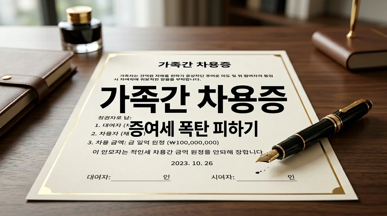 가족간 차용증 작성법: 적정 이자율과 공증 기준, 증여세 폭탄 피하는 법