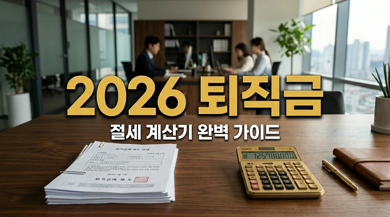 2026 퇴직소득세 계산기 양식 및 명예퇴직금 절세 방법 완벽 정리