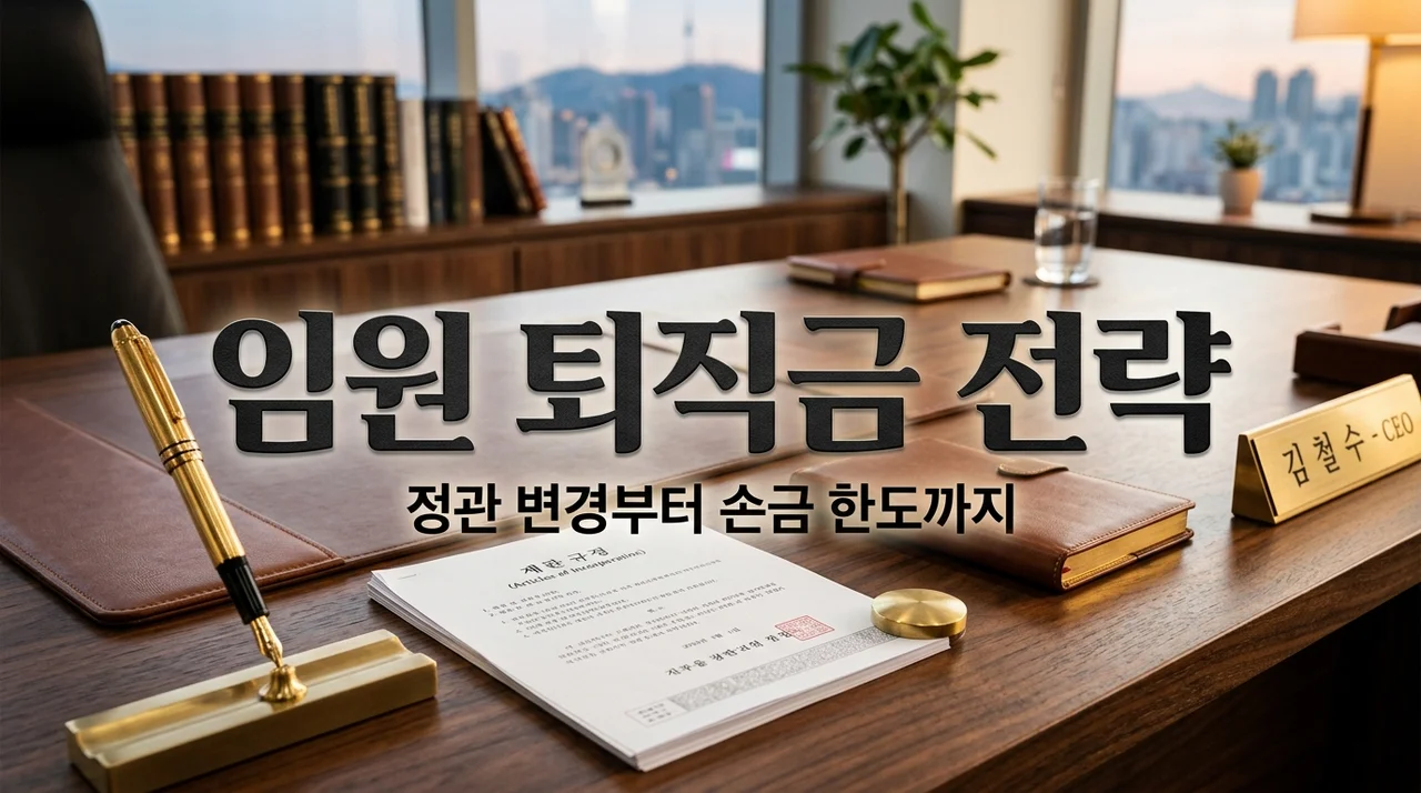 법인 임원 퇴직금 지급 규정 정관 변경 및 세무상 손금 인정 한도 가이드