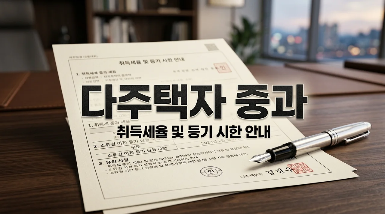 다주택자 중과 유예 종료 후 취득세율 및 매매 등기 시한 완벽 가이드