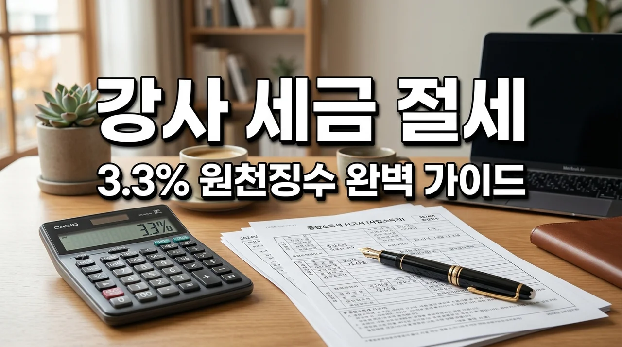 학원 강사 원천징수 3.3% 절세 전략! 종합소득세 최고세율 피하는 법