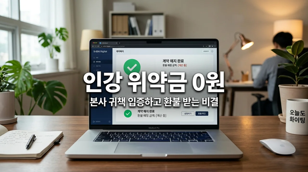 자격증 인강 해지 위약금 면제 사유 및 본사 귀책 입증 방법 가이드