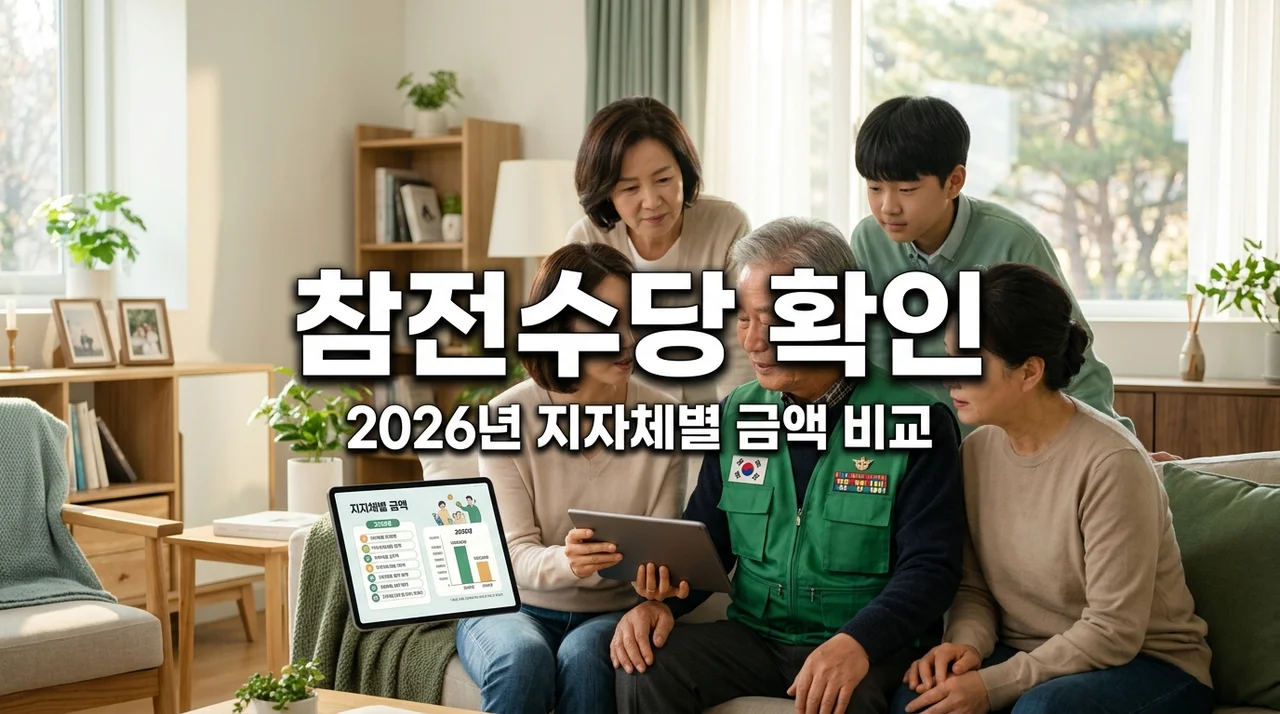 2026 참전유공자 명예수당 지자체별 금액 비교 및 추가 지원금 신청법