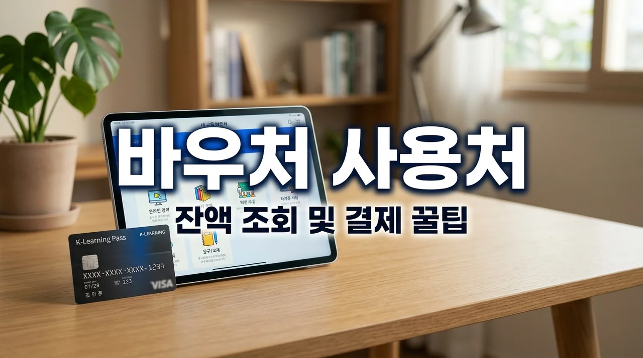 2026 평생 교육 바우처 사용처 검색 및 잔액 조회 방법 완벽 가이드