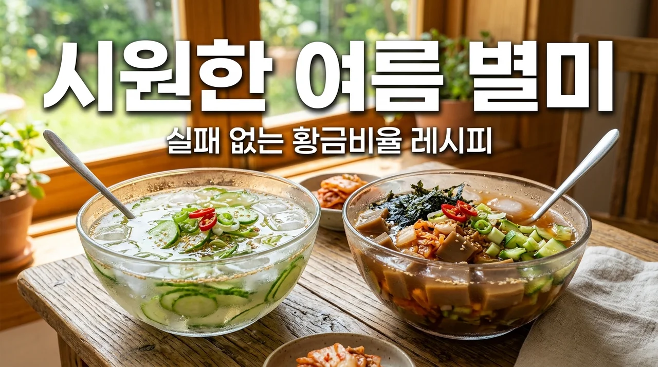 여름철 오이냉국 레시피 & 시원한 묵사발 황금비율 만드는 법