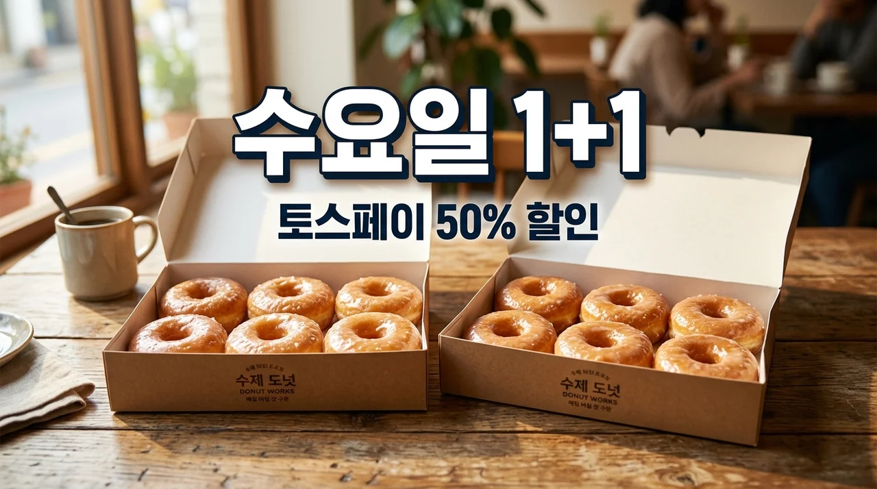 크리스피도넛 수요일 1+1, 토스페이로 5,800원? 직접 해보고 소름 돋은 할인 꿀팁