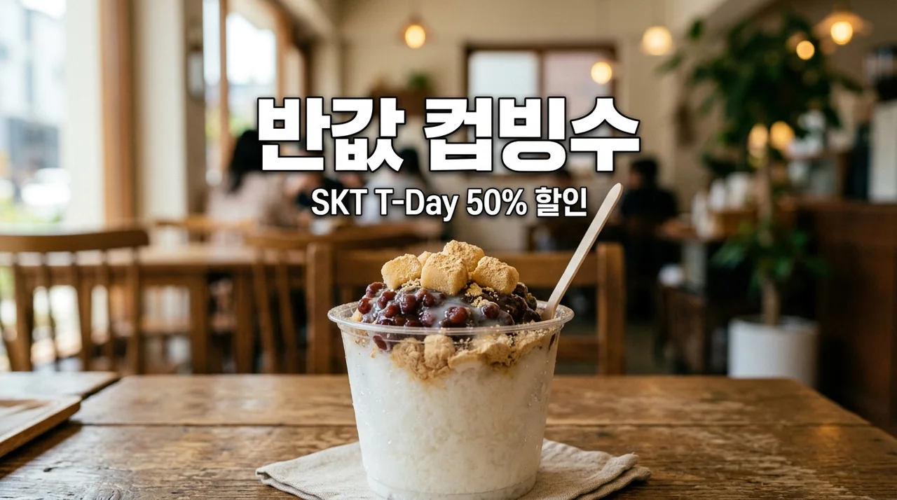 이디야 컵빙수 가격 50% 할인 후기, SKT T데이 쿠폰 안 쓰면 손해인 이유