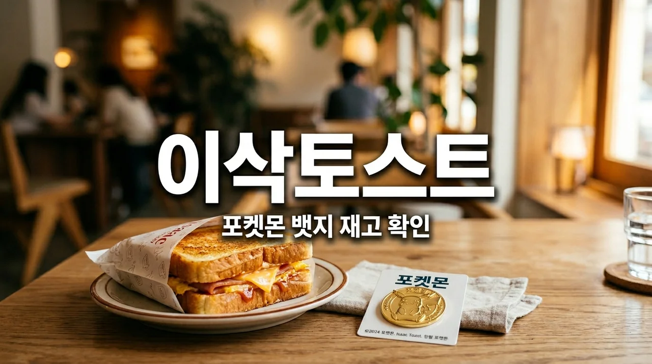 이삭토스트 2026 메뉴 가격표 & 포켓몬 뱃지 재고 확인, 헛걸음 안 하는 법