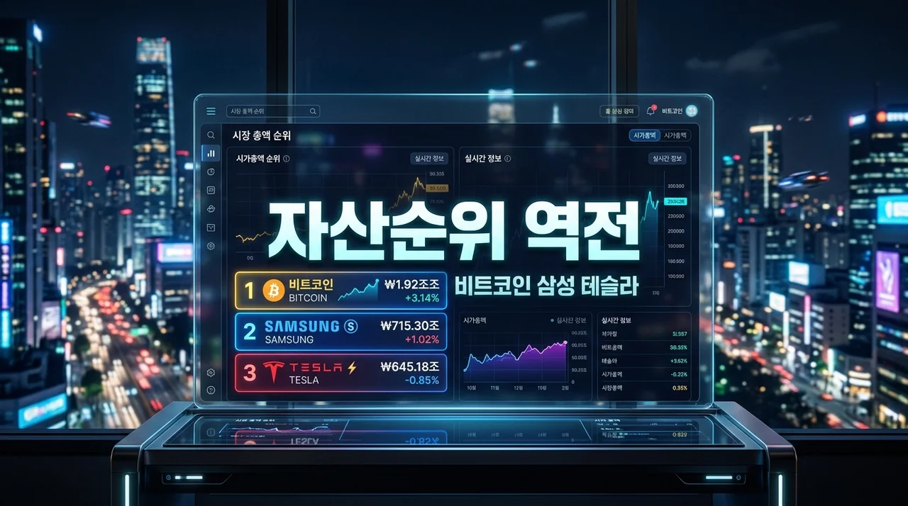 전 세계 자산 순위 대지각변동! 비트코인 넘은 삼성전자와 테슬라의 운명