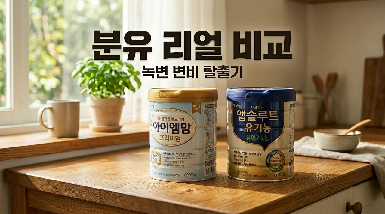 아이엠마더 vs 앱솔루트 명작 비교, 녹변과 변비로 밤새 고민하다 깨달은 것들
