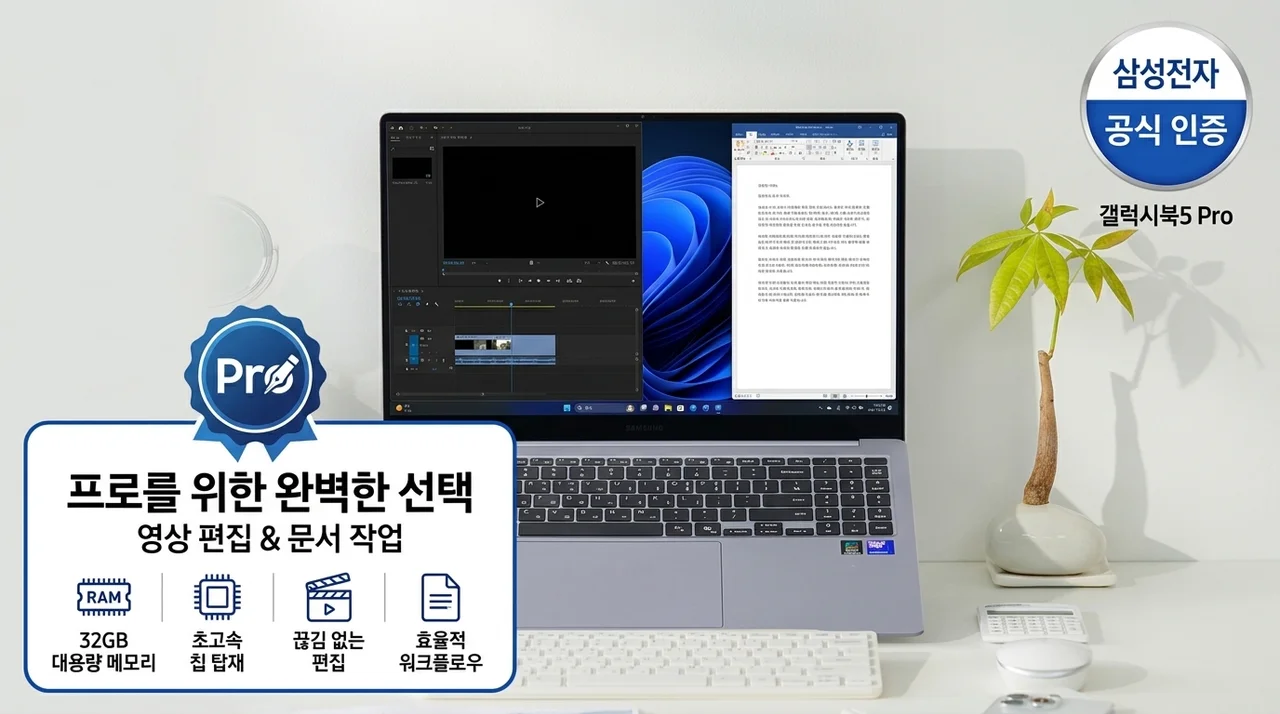 갤럭시북5 프로 32GB 노트북 영상 편집과 문서 작업용으로 선택한 이유