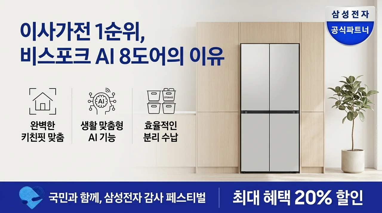 삼성 비스포크 Ai 냉장고 김치냉장고 키친핏 Max 8도어 이사 가전으로 선택한 이유
