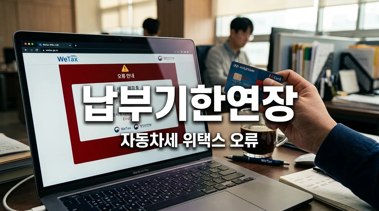 자동차세 납부 연장 위택스 오류? 직접 겪고 확인한 가산세 없는 해결법