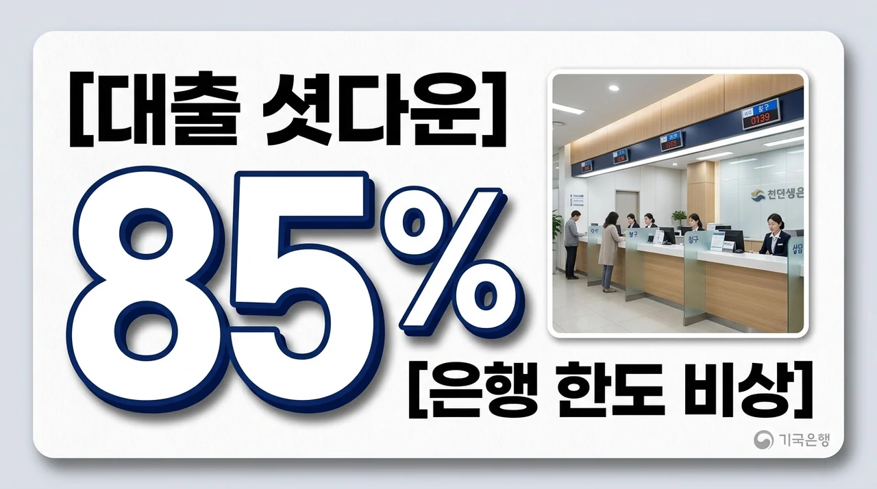 [리얼후기/비교] 가계대출 한도 85% 소진, 내집마련 대출 셧다운 대응 및 은행별 조건 비교