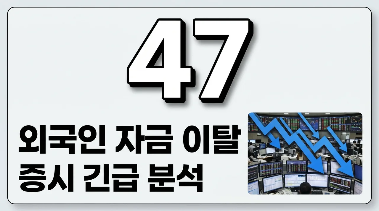 외국인 주식 매도 47조 역대급 이탈, 국내 증시 하락 이유와 생존 전략
