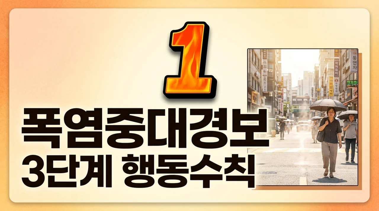 폭염중대경보 사상 첫 발효, 생존 위한 3단계 행동수칙 및 대응 요령
