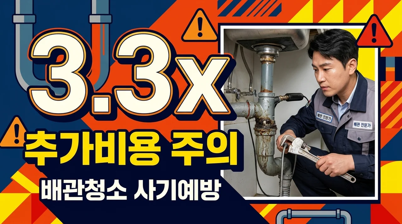 [리얼후기] 청소 배관 서비스 추가비용 피해 예방: 5만원이 수십만원 되는 사기 막는 법