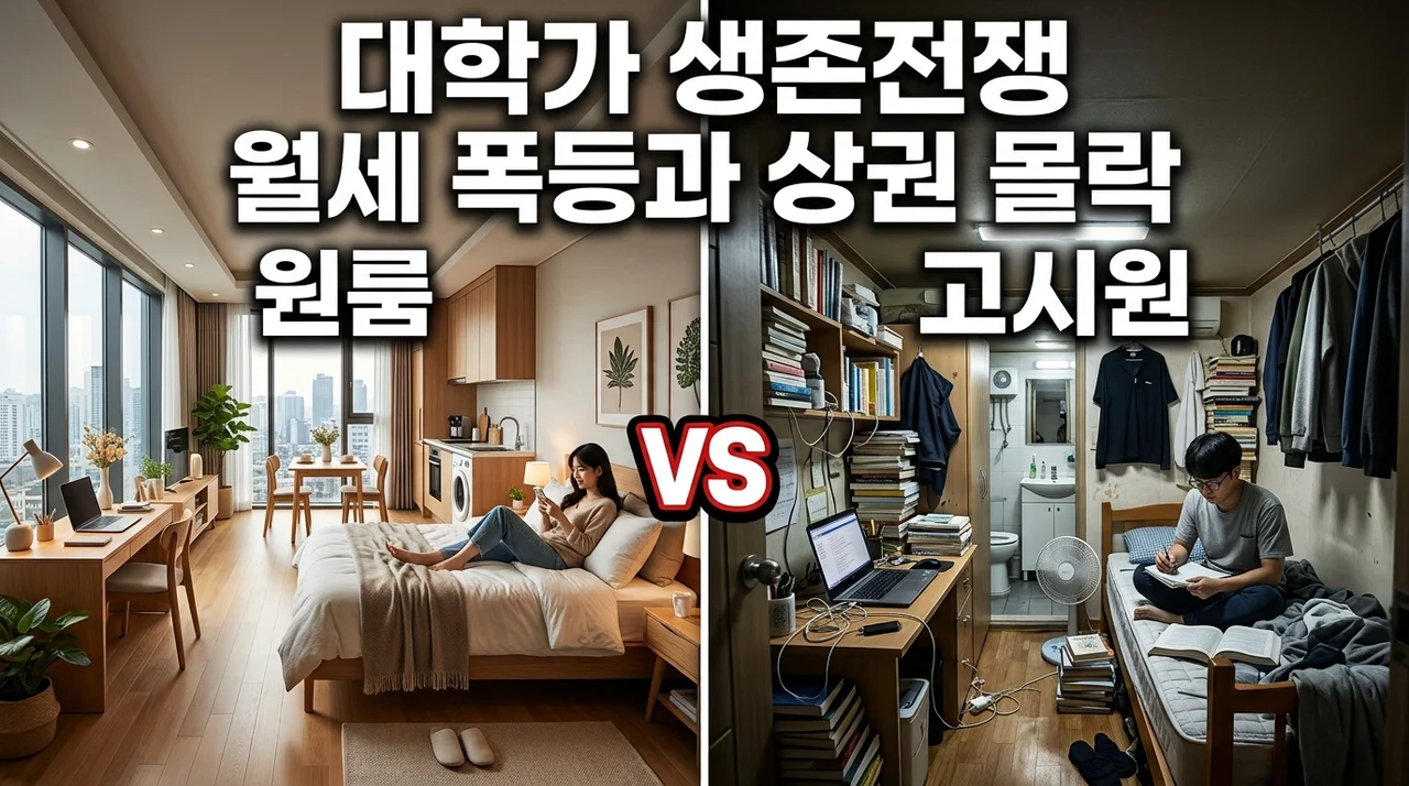 절대대학가 월세 62만원 돌파, 방 구하기 전쟁과 상권 몰락의 실체