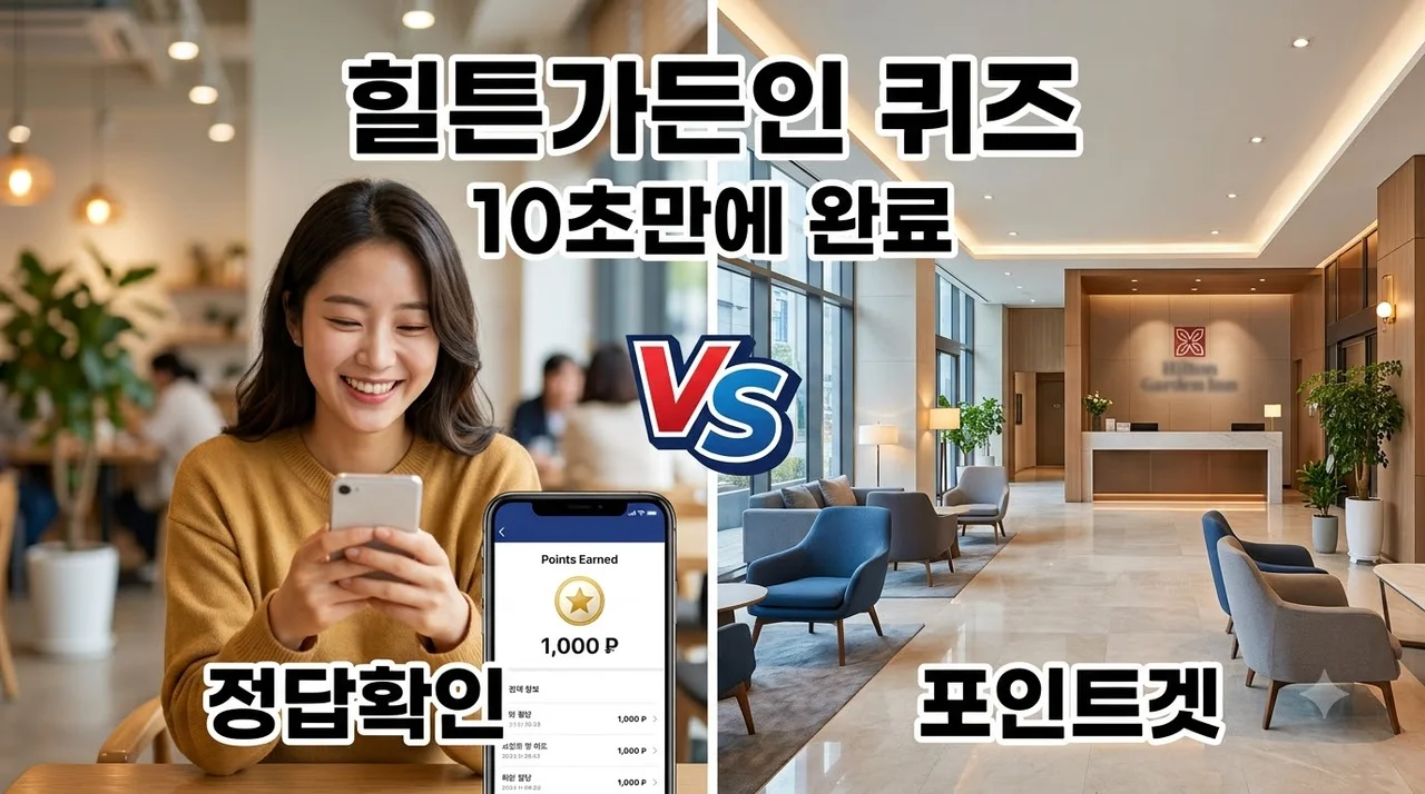 힐튼가든인 퀴즈 정답 확인 및 OK캐쉬백 포인트 적립 가이드