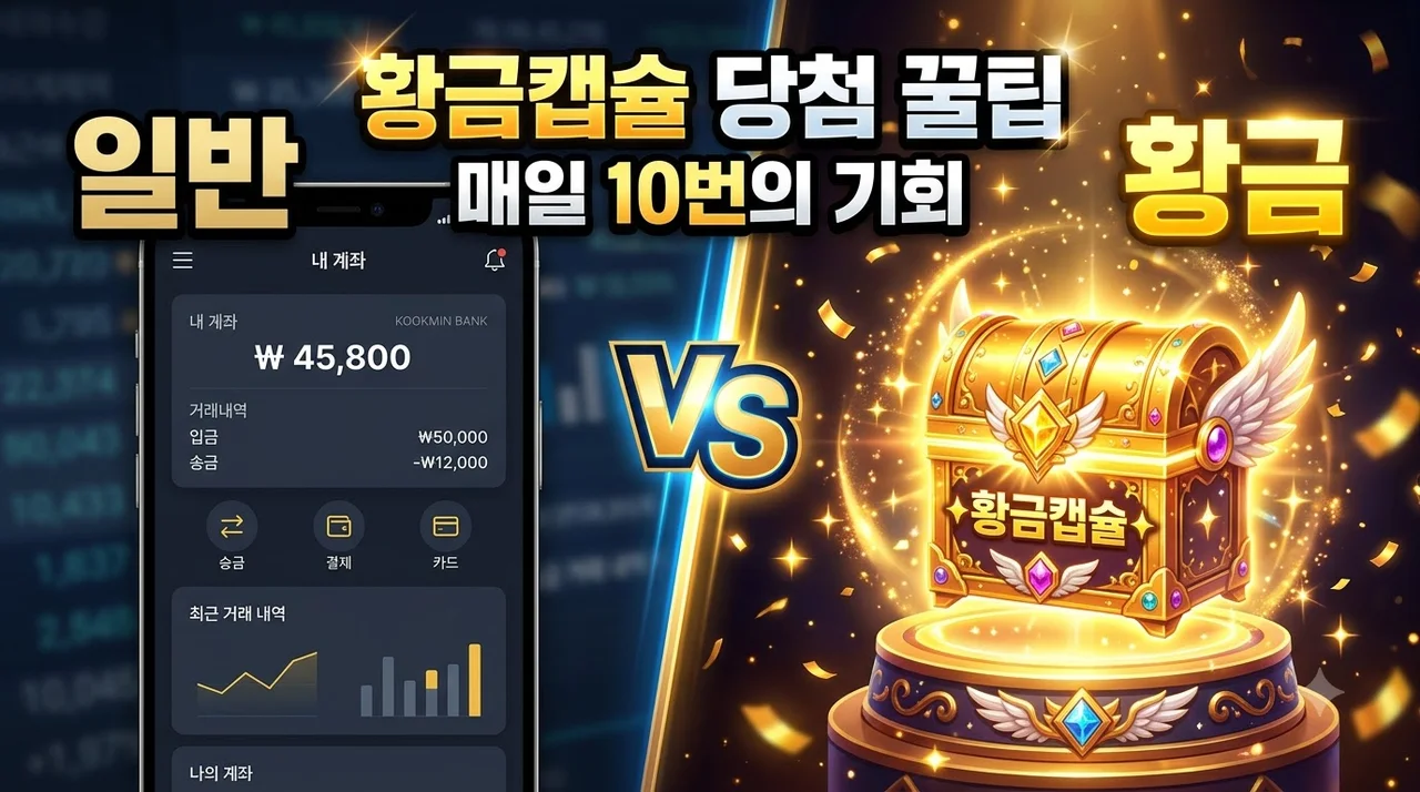 케이뱅크 황금캡슐 뽑기 퀴즈 정답 및 5만원 당첨 확률 꿀팁