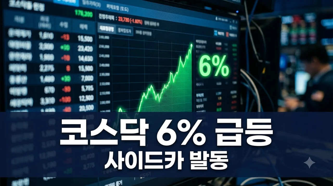 [속보] 코스닥 6% 급등 매수 사이드카 발동... 이달만 3번째 폭주 대응법