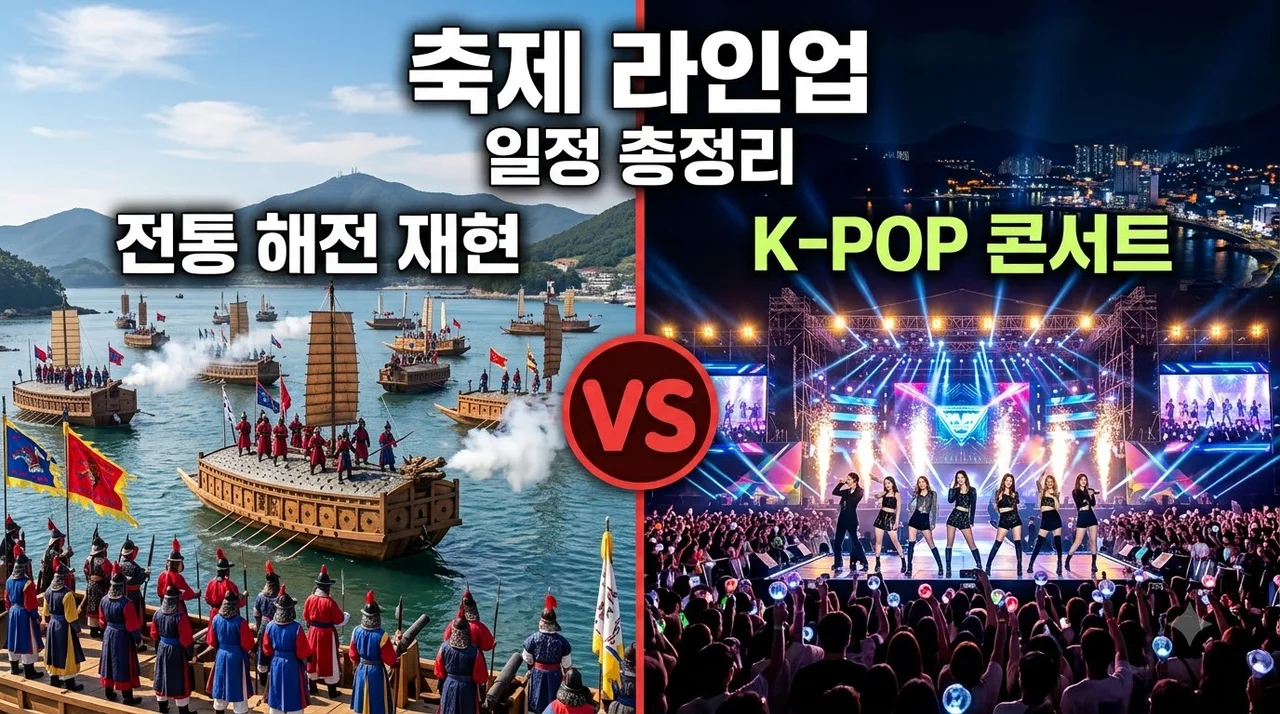 2026 통영한산대첩축제 라인업 일정표: 승전의 울림 콘서트 출연진 총정리