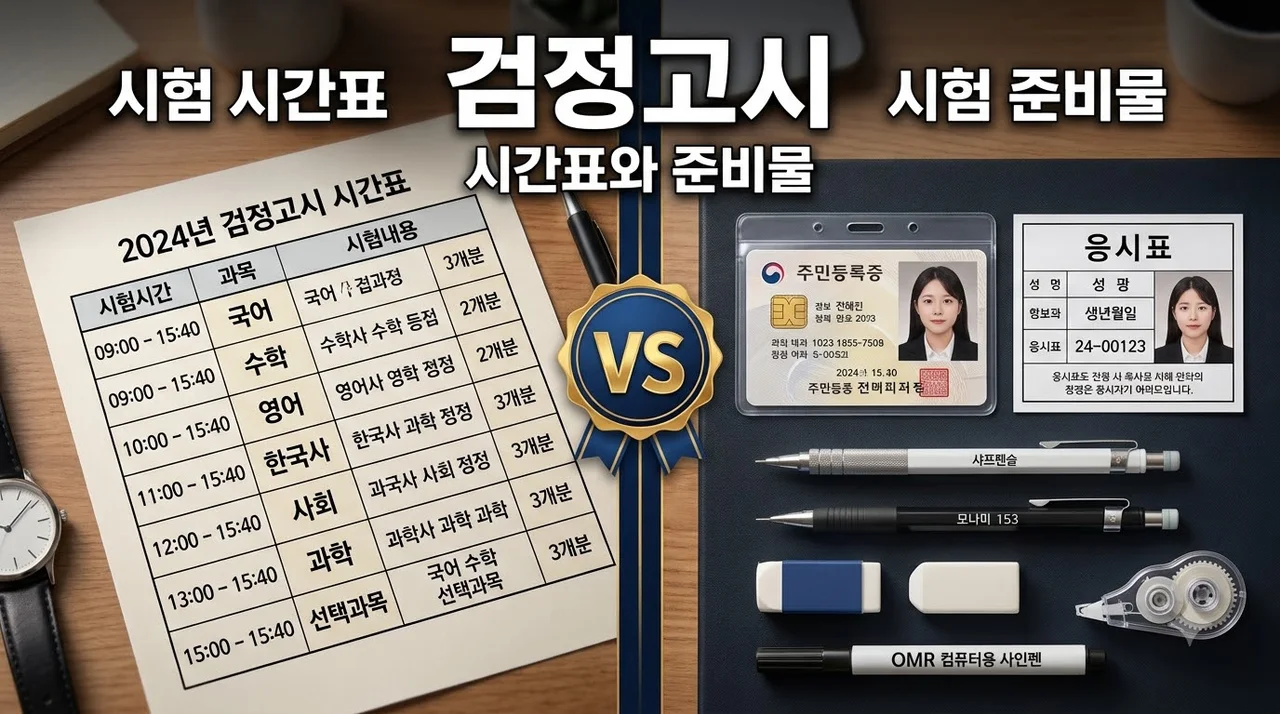 2026년 2회 고졸 검정고시 시간표 및 교시별 시험시간·준비물 총정리