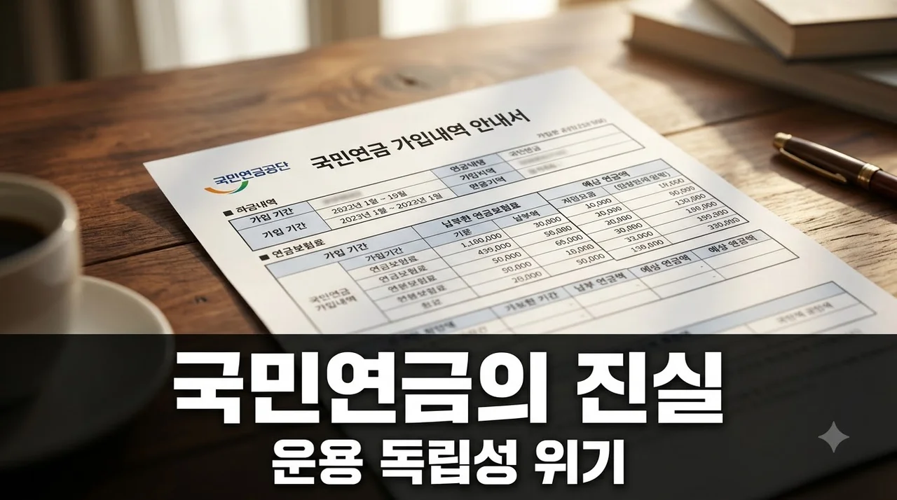 국민연금 국내 주식 방어용? 전문가가 밝힌 운용 독립성 위기와 실체